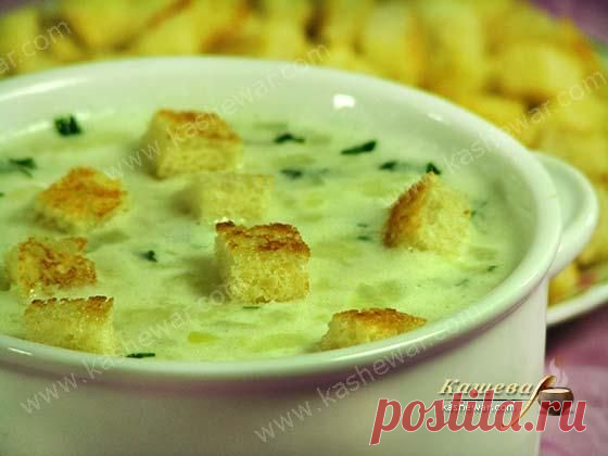 Картофельный суп с крутонами.