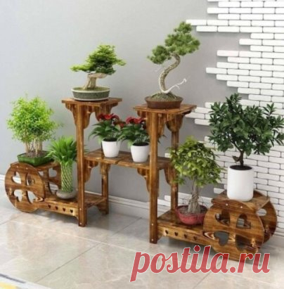 Подставка для цветов, красивая идея для декора.