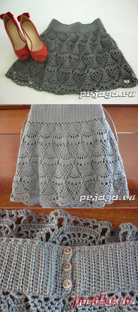Юбка вязаная крючком, простая схема