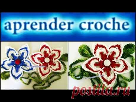 FLORES EM CROCHE NAVY - passo a passo flores