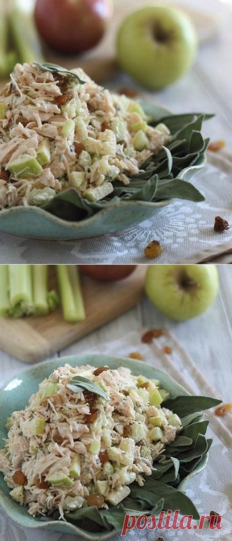 Как приготовить куриный салат с яблоками  - рецепт, ингридиенты и фотографии