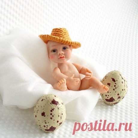 👶❤❤НовоИспеченый малыш пупсик Ковбой из запекаемой пластики готов одеваться! Голова, ручки, ножки подвижные! Рост 7.5см( 2,95 in)
