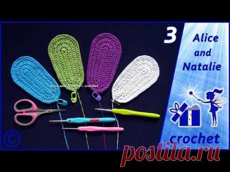 Вязаные подошвы для детской обуви, со схемой. Часть 3. Alice and Natalie - crochet