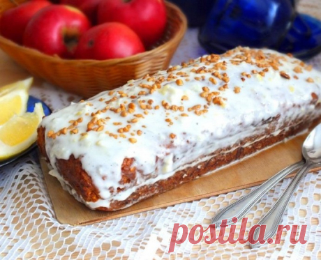 Морковный кекс со сметанно-лимонной пропиткой
