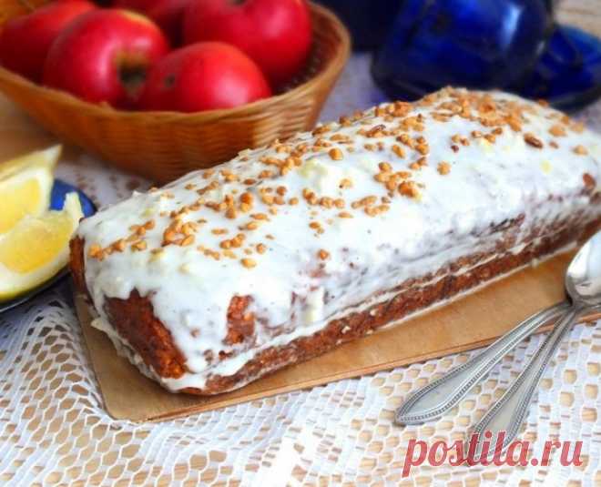 Морковный кекс со сметанно-лимонной пропиткой