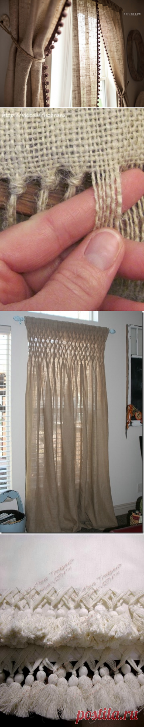 шторы(лён,мешковина)- фасоны, детали, идеи