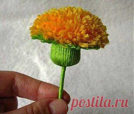 Одуванчик из ниток, МК.