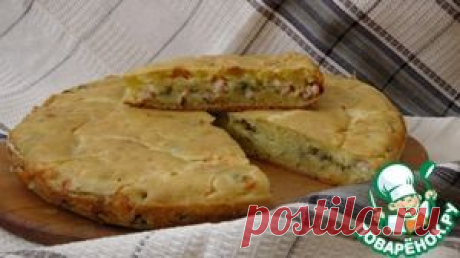 Заливной пирог с сыром, зеленью и грудинкой - кулинарный рецепт
