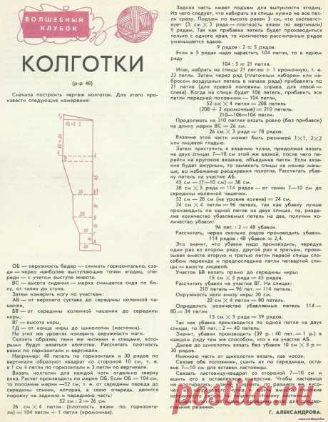 Вяжем колготки