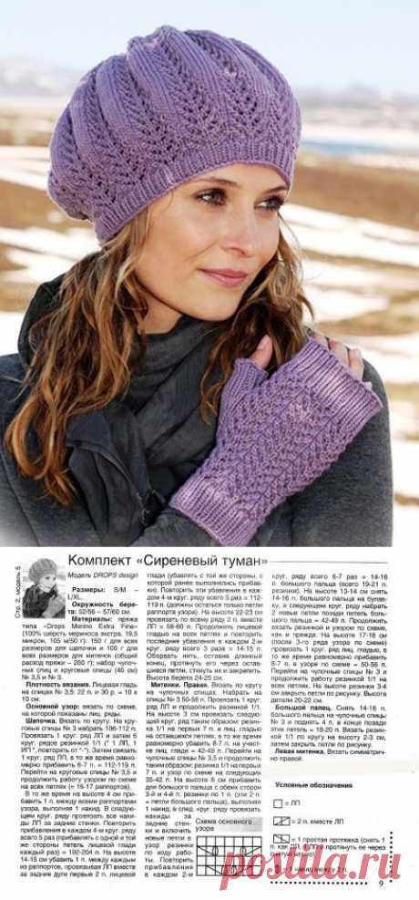 Вязание берета узором елочкой - Береты - Головные уборы - Модели вязанной одежды - Схемы вязания