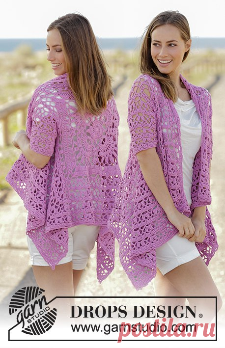 Ажурный кардиган-медуза от #Drops.