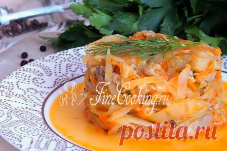 Капуста, тушеная с фаршем в мультиварке - рецепт с фото