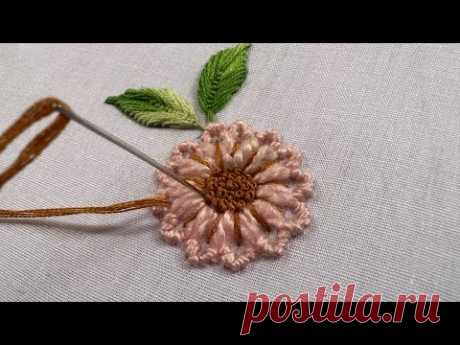 Unique flower embroidery| hand embroidery|hand craft|kadhai