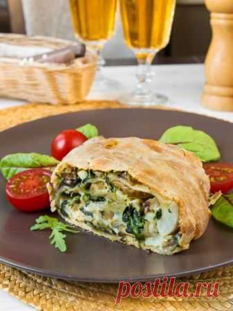 Рецепт штруделя с белой рыбой и шпинатом на Вкусном Блоге
