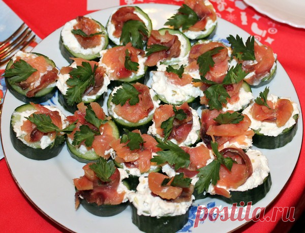 Огурцы с мягким сыром и соленой горбушей - УЮТНАЯ КУХНЯ - Группы Мой Мир
