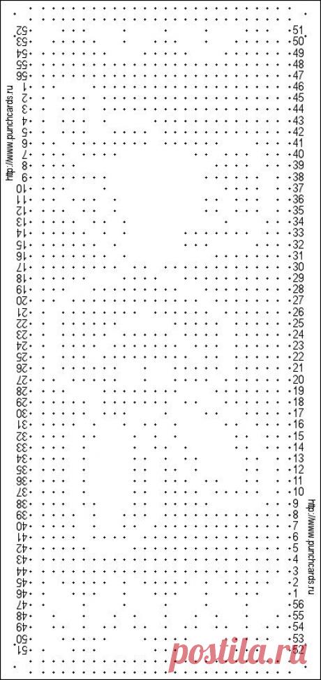 Просмотр рисунка перфокарты с раппортом 24 петли, пересчёт на две фонтуры, печать перфокарты