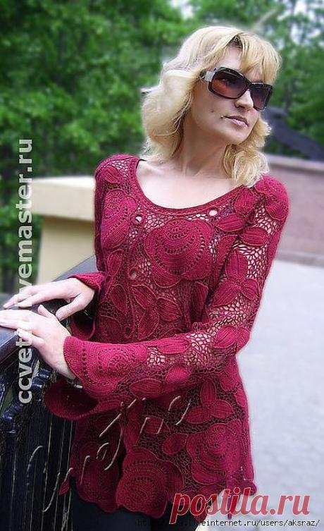 Туника &quot;Розы цвета глинтвейна&quot;.