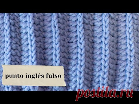 №62💛 punto inglés falso 💛 muy fácil de tejer 💛 1 sola vuelta 💛 solo puntos derechos 💛 con dos agujas