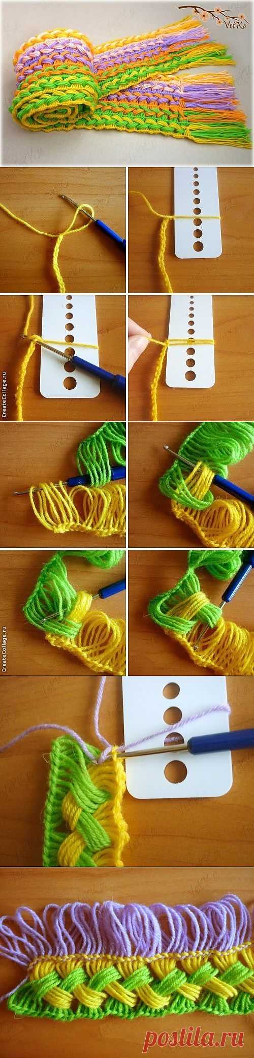 Шарф, вязанный на линейке (Diy) / Шарфы /