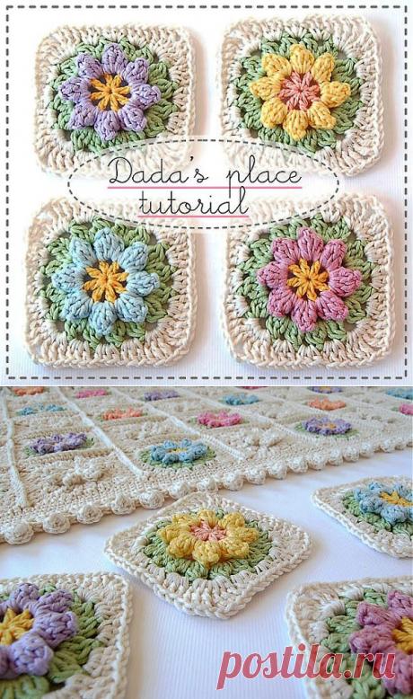 Dada's place: Primavera Flowers Granny Square Tutorial