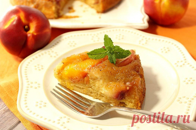 Summertime's delicious bounty of fresh and juicy nectarines comes alive in this recipe for Bountiful Caramelized Nectarine Upside-Down Cake.