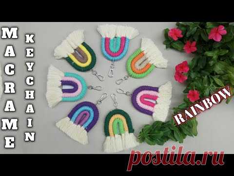Macrame Business Idea | How To Make Macrame Keychain Rainbow - YouTube