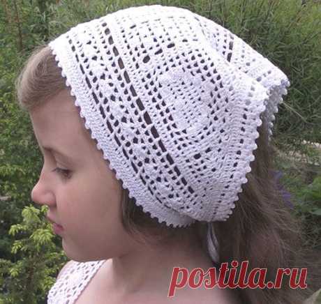 Косынка для девочки. Крючком