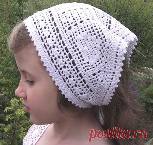 Косынка для девочки. Крючком