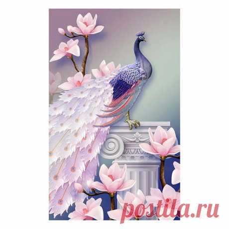 Diy 5d diamond painting magnolia peacock art craft embroidery stitch kit handmade wall decorations gifts for kids adult Sale - Banggood.com