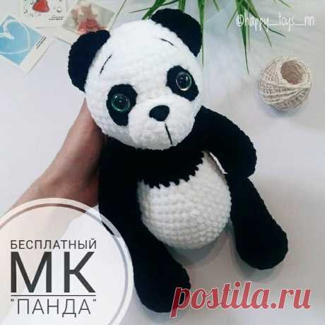 PDF Панда крючком. FREE crochet pattern; Аmigurumi animal patterns. Амигуруми схемы и описания на русском. Вязаные игрушки и поделки своими руками #amimore - Панда, медведь, плюшевый медвежонок, мишка из плюшевой пряжи.
