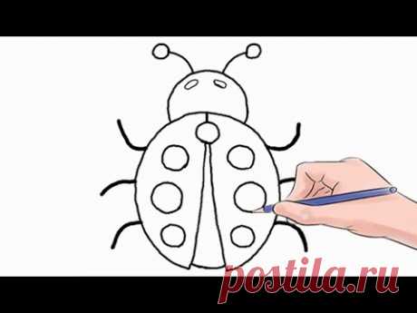 как рисовать божья коровка легкий шаг за шагом