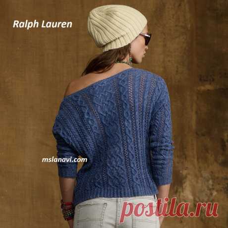 Свободный пуловер спицами от Ralph Lauren | Вяжем с Лана Ви