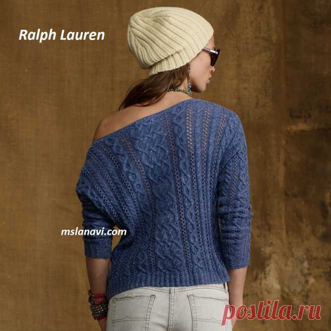 Свободный пуловер спицами от Ralph Lauren | Вяжем с Лана Ви