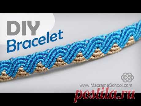 Beautiful Wave Pattern Macramé Bracelet Tutorial by Macrame School - YouTube