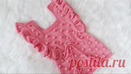 KOLAY ŞİŞ ÖRGÜSÜ BEBEK ELBİSESİ YAPILIŞI /Jile/#popcornelbise