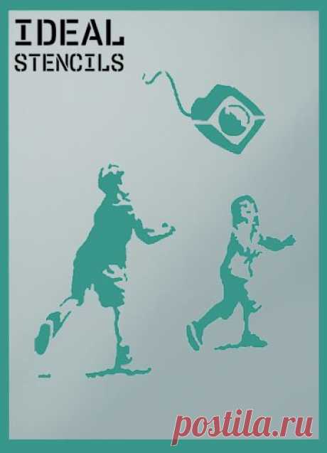 Banksy Kids Lancer TV Pochoir Peinture murale Art Craft - Idéal pour pochoirs, Plastique, SMALL- 6.6 x 7.8 inches: Amazon.fr: Cuisine & Maison