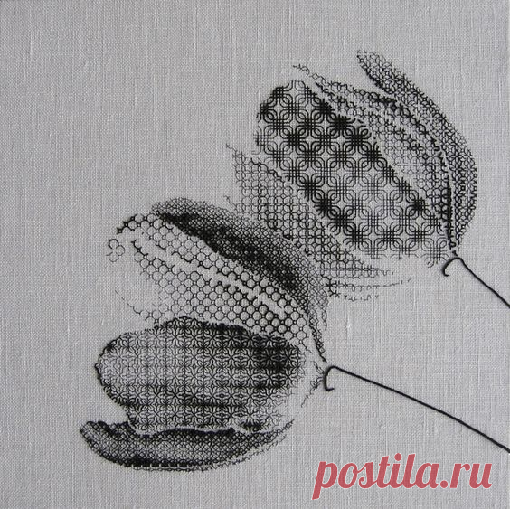 Черная вышивка. Вышивка в стиле блэкворк | Вышивка и акварель | Яндекс Дзен