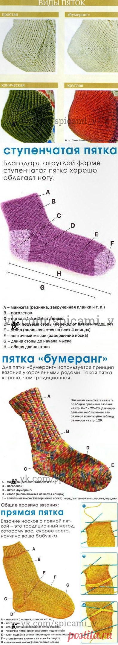 Виды носочных пяток — Сделай сам, идеи для творчества - DIY Ideas