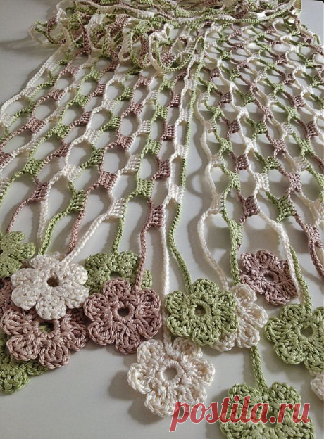 Nature flowery crochet echarpe от GabyCrochetCrafts на Etsy