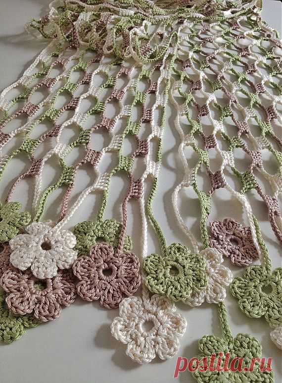 Nature flowery crochet echarpe от GabyCrochetCrafts на Etsy