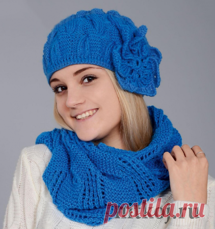 Шапка и шарф фантазийным узором