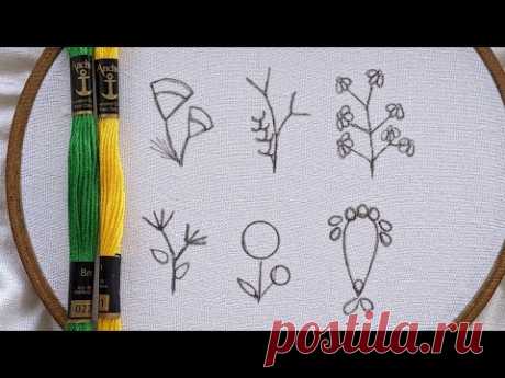 VERY VERY EASY LITTLE FLOWER HAND EMBROIDERY DESIGNS FOR BEGINNERS #embroidery