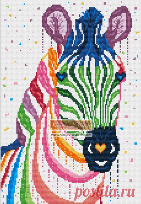Watercolour zebra cross stitch kit Zebra cross stitch kit. Counted cross stitch kit with whole stitches only. Note: the design is not printed on the fabric. Kit contains: Cross stitch pattern with black and white symbols. Fabric - see options available. Threads pre-wound on plastic card bobbins. Needle. Instructions.