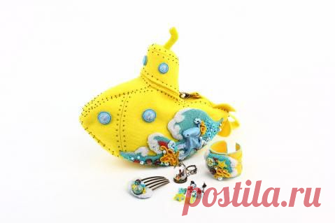 Комплект аксессуаров "Yellow Submarine" Призер конкурса"Мода и цвет 2014" Осторожно много фото! | biser.info - всё о бисере и бисерном творчестве