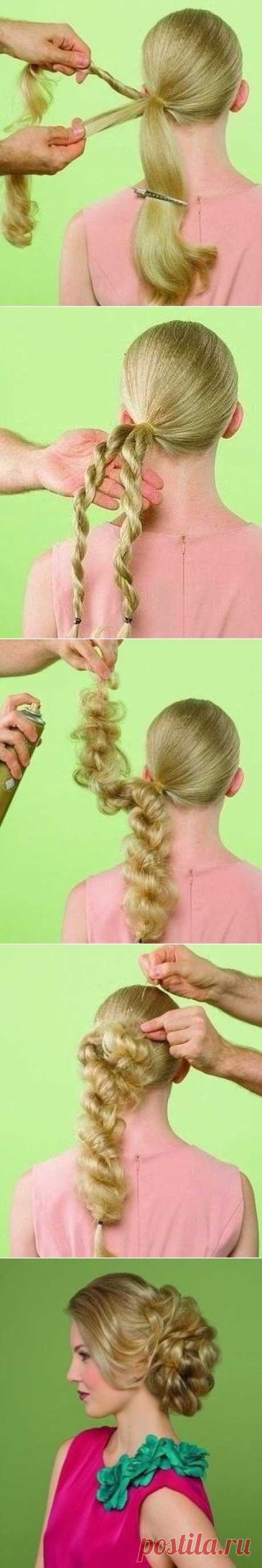 Прическа со жгутами