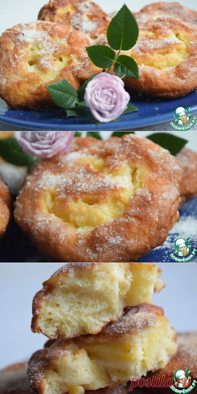 Яблочные пончики-завитушки - кулинарный рецепт