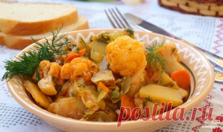 Овощное рагу с цветной капустой и картошкой - пошаговый кулинарный рецепт на Повар.ру
