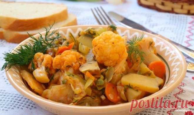 Овощное рагу с цветной капустой и картошкой - пошаговый кулинарный рецепт на Повар.ру