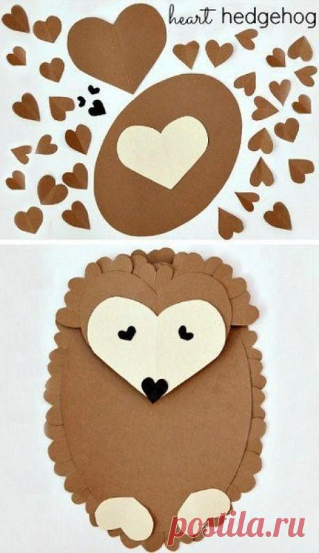 Творческое занятие для малышей "аппликация из сердечек"