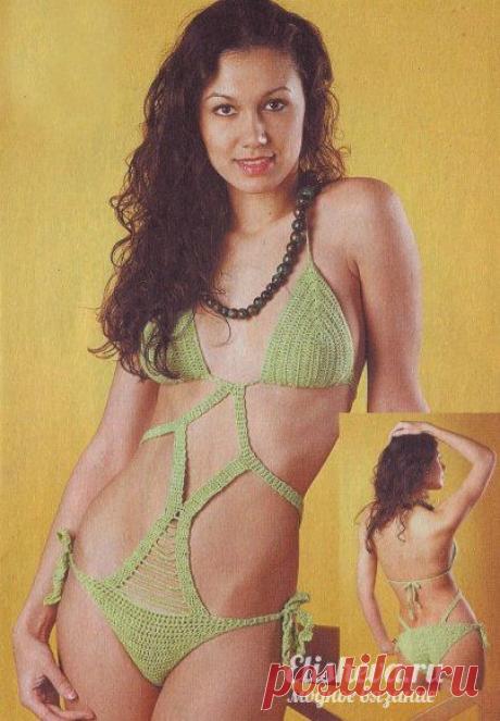 Сексуальный сдельный купальник &quot;Трикини&quot;. Вязаный крючком